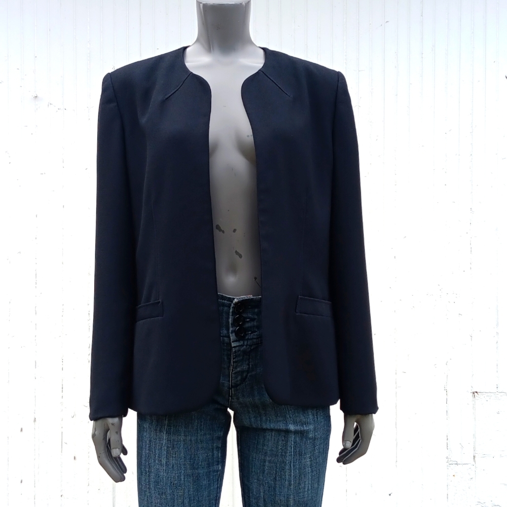 HALSTON ORIGINAL LADIES VINTAGE NAVY BLUE LUXURY BLAZER
